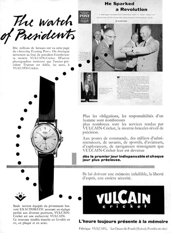 Vulcain Cricket - az elnökök órája